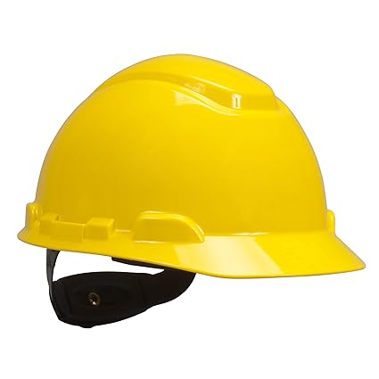3M Hard Hat, Yellow, Lightweight, UV Indicator, Adjustable 4-Point Ratchet, H-702R-UV