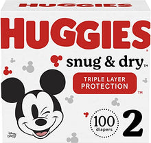 Load image into Gallery viewer, Huggies Snug &amp; Dry Baby Diapers, Size 2 (12-18 lbs), 100 Ct