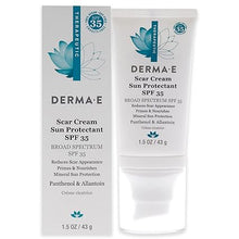 Load image into Gallery viewer, DERMA E Scar Cream Sun Protectant SPF 35 – Advanced Scar Lotion with UVA/UVB Mineral Sunscreen for Scars, Burns, Cuts and Acne Scars - Natural Scar Treatment for Face, 1.5 Oz