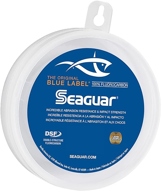 Seaguar Blue Label 100% Flourocarbon Fishing Line Leader, Freshwater, Multiple Sizes