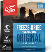 Load image into Gallery viewer, ORIJEN Original Freeze Dried Medallions, Grain Free Dry Dog Food and Topper, WholePrey Ingredients, 16 oz