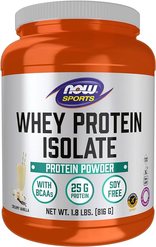 NOW Sports, Whey Protein Isolate, Creamy Vanilla, 1.8 lbs (816 g), Foods