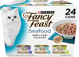 Fancy Feast Grilled Wet Cat Food Seafood Collection in Wet Cat Food Variety Pack - (24) 3 oz. Cans