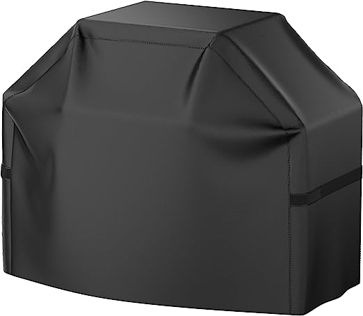 Grill Cover, BBQ Grill Cover, Waterproof, Weather Resistant, Rip-Proof, Anti-UV, Fade Resistant, with Adjustable Velcro Strap, Gas Grill Cover for Weber,Char Broil,Nexgrill Grills, etc. 58 inch, Black