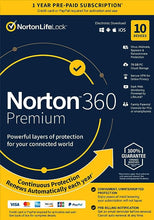 Load image into Gallery viewer, Norton 360 Premium 2023, Antivirus software for 10 Devices with Auto Renewal - Includes VPN, PC Cloud Backup &amp; Dark Web Monitoring [Key card]