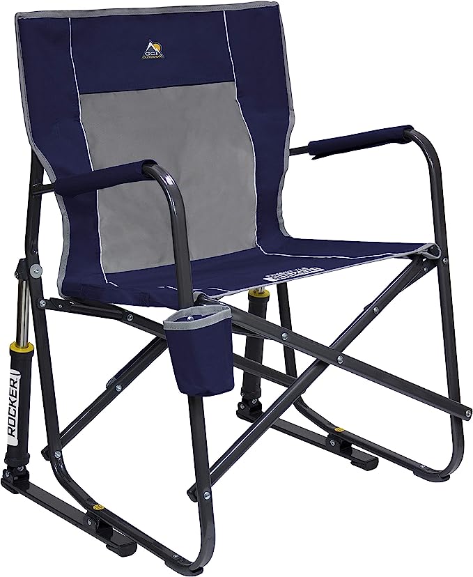 GCI Outdoor Freestyle Rocker Portable Rocking Chair & Outdoor Camping Chair, ergonomic Nylon, Indigo Blue