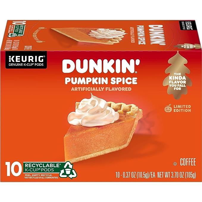 Dunkin' Pumpkin Spice Flavored Coffee, 60 Keurig K-Cup Pods