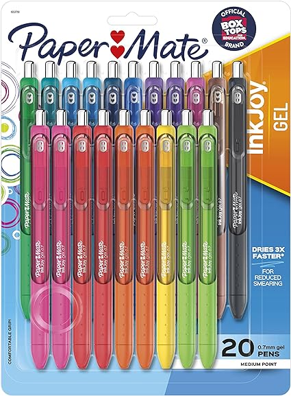 Paper Mate InkJoy Pens, Gel Pens, Medium Point (0.7mm), Assorted, 20 Count