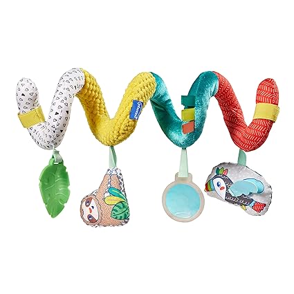 Infantino Stretch & Spiral Activity Toy - Textured Play Activity Toy for Sensory Exploration and Engagement, Ages 0 and up, for Strollers