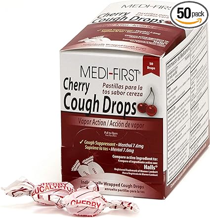 Medique Medi-First 81550 Cherry Cough Drop, 50 Drops