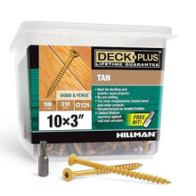 Load image into Gallery viewer, Deck Plus 48419 Wood Screws #10 x 3&quot;, Tan, 5lb Box
