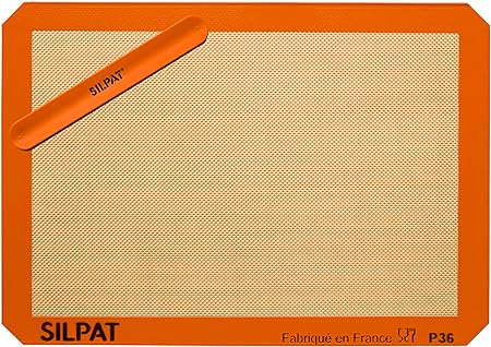 Silpat AE420295-40 Silicone Baking Mat with Storage Band, Jelly Roll, Orange