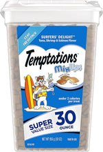 Load image into Gallery viewer, TEMPTATIONS MixUps Crunchy and Soft Cat Treats, Surfer&#39;s Delight Flavor, 30 oz. Tub