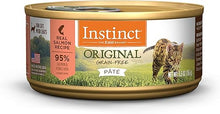 Load image into Gallery viewer, Instinct Original Grain Free Real Salmon Recipe Natural Wet Canned Cat Food by Nature&#39;s Variety, 5.5 oz. Cans (Case of 12)
