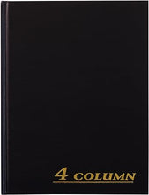 Load image into Gallery viewer, Adams Account Book, 4-Column, Black Cloth Cover, 9.25 x 7 Inches, 80 Pages Per Book (ARB8004M)