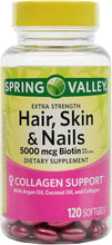 Load image into Gallery viewer, Spring Valley Hair Skin Nail Biotin, Oil, 120ct