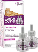 Load image into Gallery viewer, 2 Refills | Comfort Zone Cat Calming Pheromone Diffuser Refill (60 Days) for a Calm Home | Veterinarian Recommended | De-Stress Your Cat and Reduce Spraying, Scratching, &amp; Other Problematic Behaviors