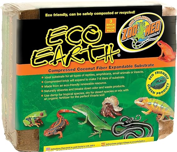 Zoo Med Eco Earth Eco-Friendly and Naturally-Absorbent Compressed Coconut Fiber Substrate, Pack of 2 (2 Items)