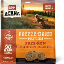 Load image into Gallery viewer, ACANA Freeze Dried Dog Food Patties Meal &amp; Topper, Grain Free High Protein Free-Run Turkey Recipe, 14oz