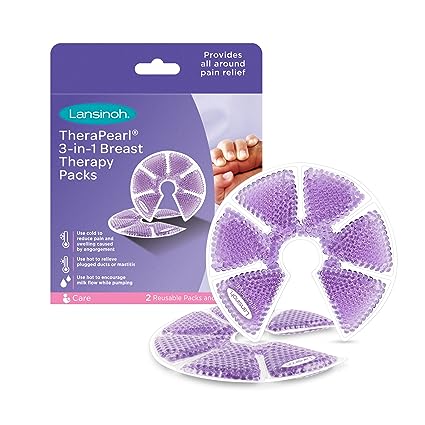 Lansinoh Breast Therapy Packs with Soft Covers, Hot and Cold Breast Pads, Breastfeeding Essentials for Moms, 2 Count (Pack of 1)