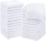 Utopia Towels Cotton Washcloths Set - 100% Ring Spun Cotton, Premium Quality Flannel Face Cloths, Highly Absorbent and Soft Feel Fingertip Towels (24 Pack, White)
