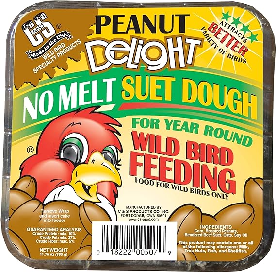 C&S Peanut Delight No Melt Suet Dough, 12/pack 11.75 Ounces