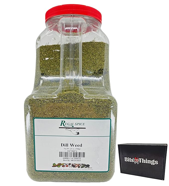 Regal Dill Weed Spice - Chopped Dill Herb to Add Pungent and Slightly Sweet Flavor to Your Dishes (Dry Dill Weed 32 oz Container for Cooking and Seasoning Needs)
