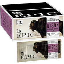 Load image into Gallery viewer, EPIC Bison Bacon Cranberry Bars, Grass-Fed, 12 Count Box 1.3oz bars