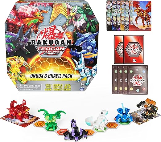 Bakugan Unbox and Brawl 6-Pack, Exclusive 4 Bakugan and 2 Geogan, Collectible Action Figures, Toys for Kids Boys Ages 6 and Up (Amazon Exclusive)